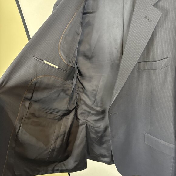 Brooks Brothers 346 Regent Fit Navy Pinstripe Blazer 46L Tall Sports Coat - Picture 11 of 12